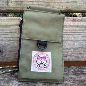 Japan Kennel Club Shiba Inu‎ Olive Green Crossbody Bag Wallet Phone Holder Pouch